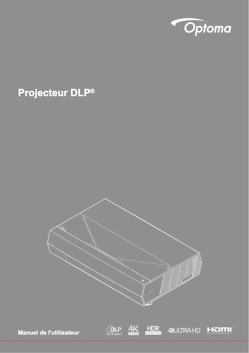 Page 1 de la notice Manuel utilisateur Optoma CinemaX D2 Smart