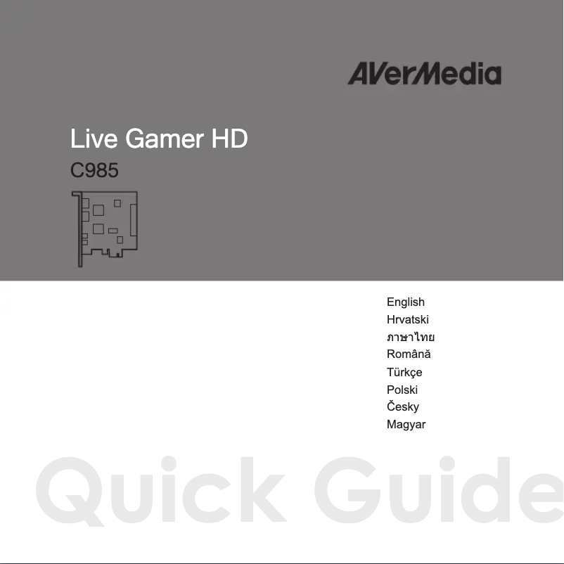 Page 1 de la notice Manuel utilisateur AVerMedia Live Gamer HD C985