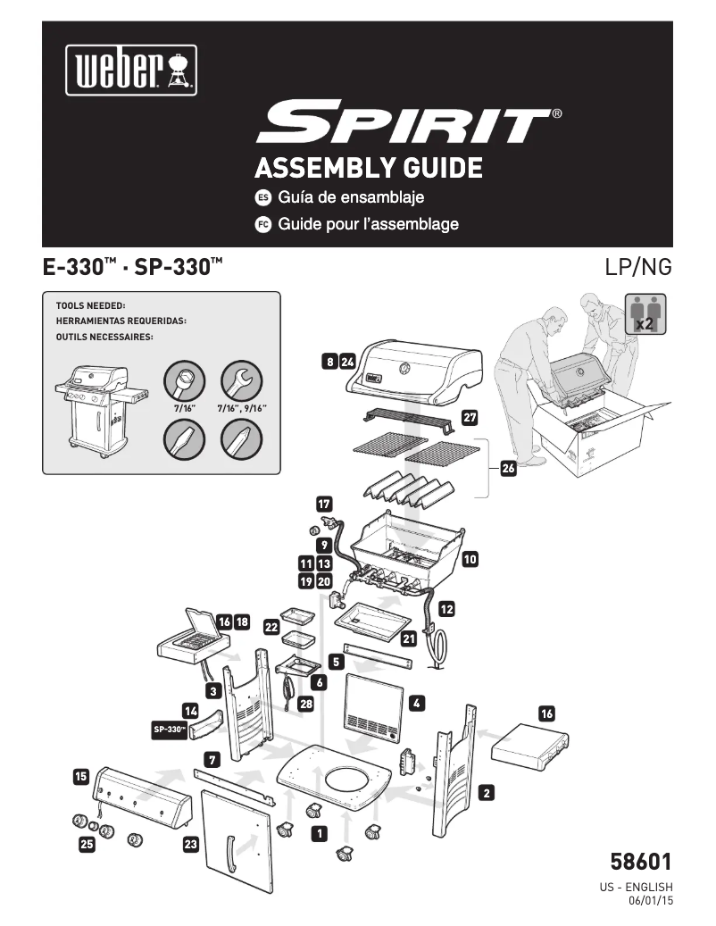 Page 1 de la notice Instructions / montage Weber Spirit E-330