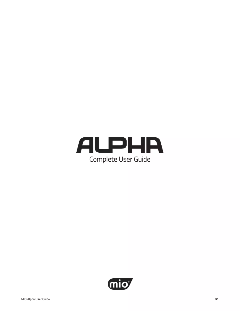 Page 1 de la notice Manuel utilisateur MIO Alpha Shadow
