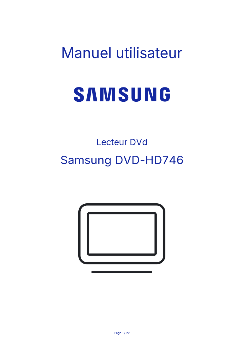 Image de la première page du manuel de l'appareil DVD-HD746