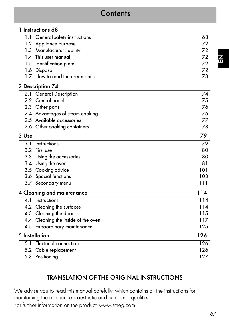 Page n°1 - Mode d'emploi Smeg SF4390VCX1