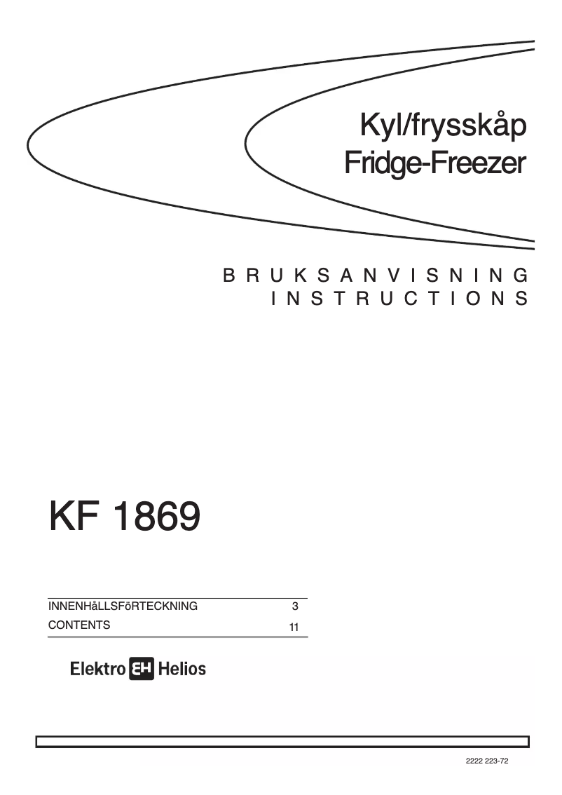 Page 1 de la notice Manuel utilisateur Elektro Helios KF1869