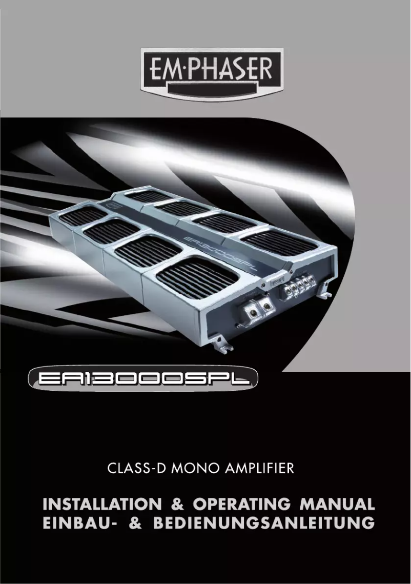 Image de la première page du manuel de l'appareil EA13000SPL