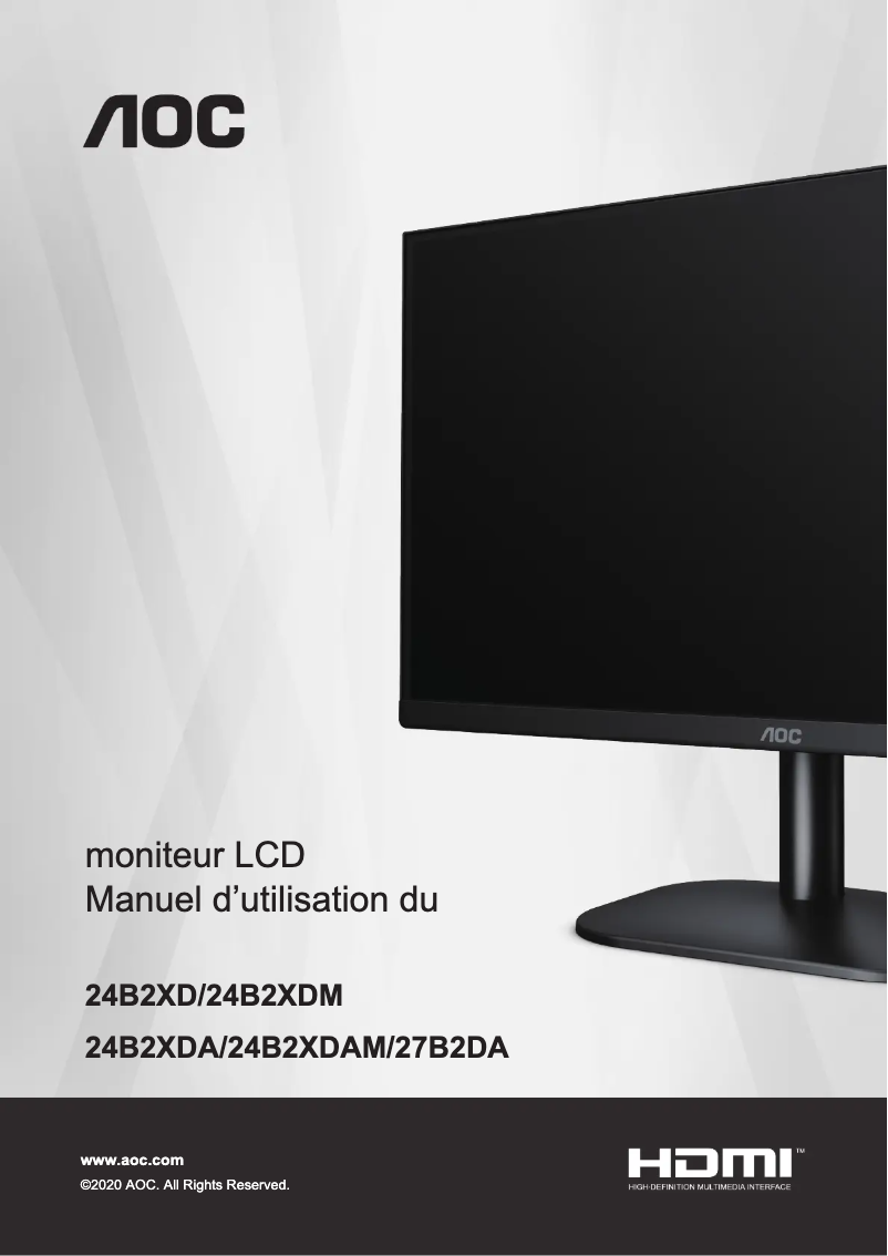Page 1 de la notice Manuel utilisateur AOC 27B2DA