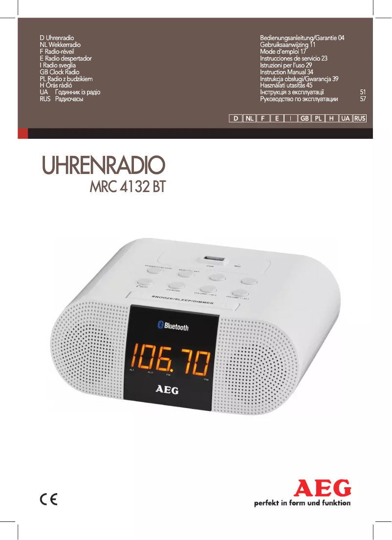 Page n°1 - Manuel utilisateur AEG MRC 4132 BT