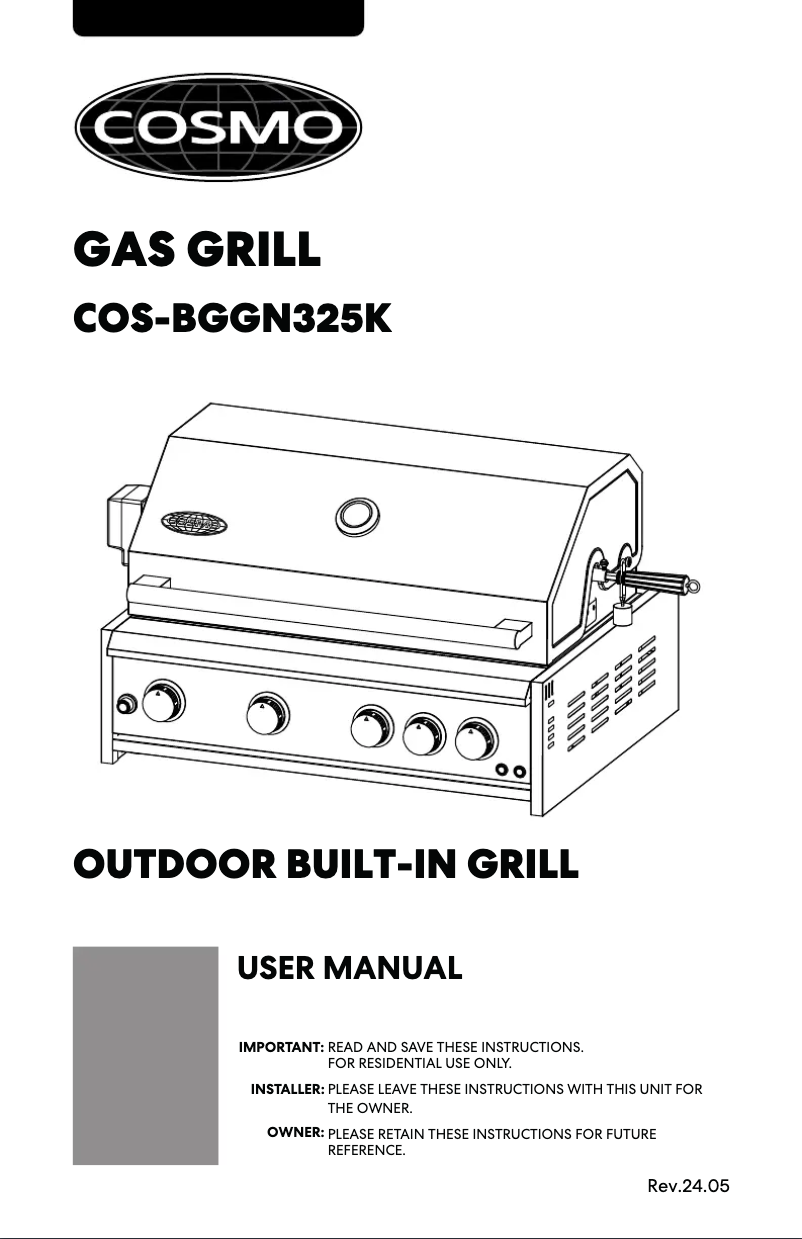 Image de la première page du manuel de l'appareil COS-BGGN325K