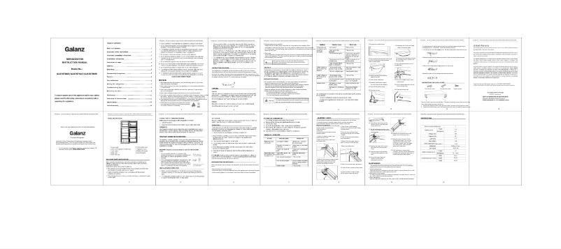 Image de la première page du manuel de l'appareil GLR76TWEE