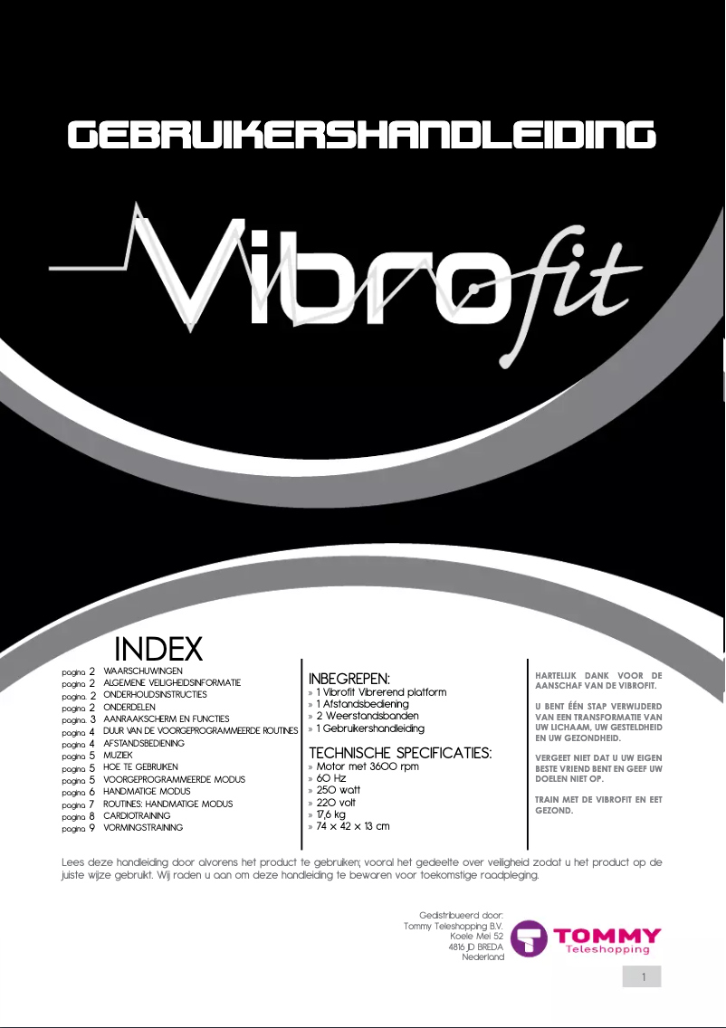 Page n°1 - Manuel utilisateur Vibrofit 805450
