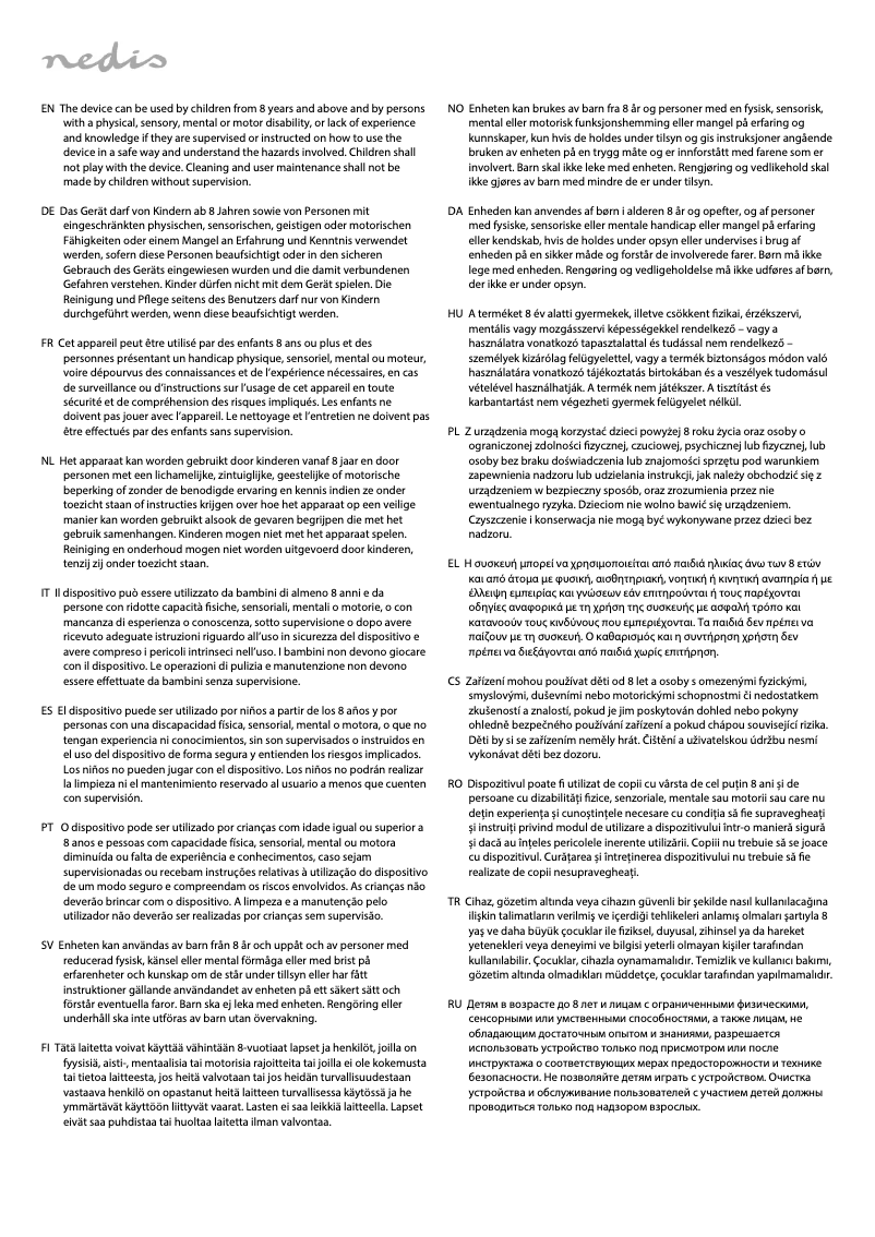 Page 1 de la notice Manuel utilisateur Nedis BACH05