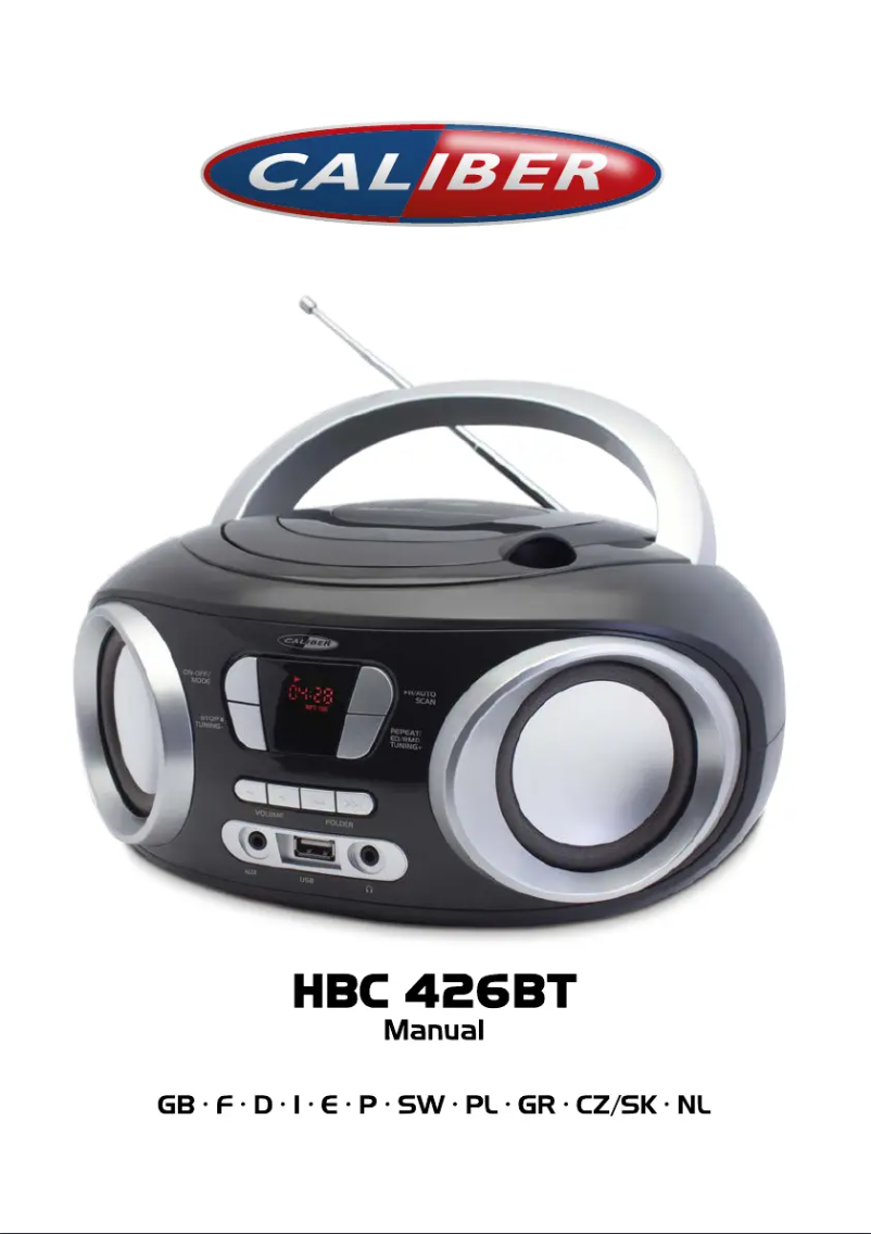 Page n°1 - Manuel utilisateur Caliber HBC 426BT