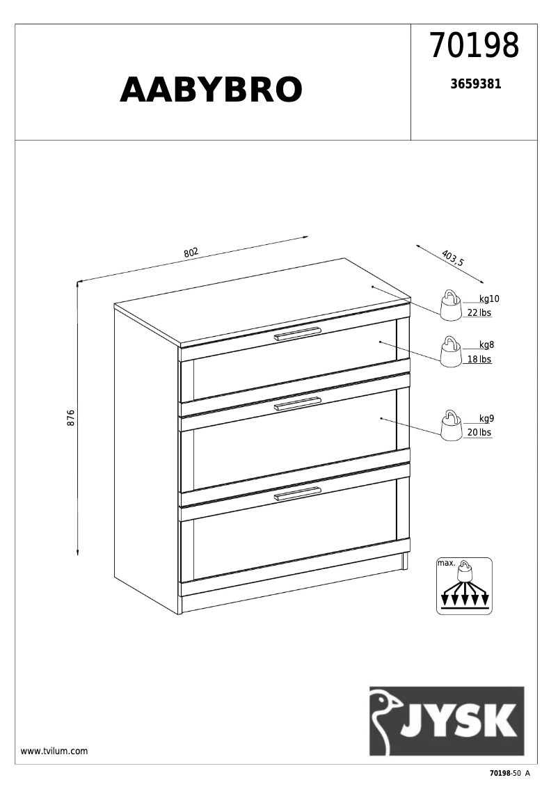 Image de la première page du manuel de l'appareil Aabybro (81x88x41)