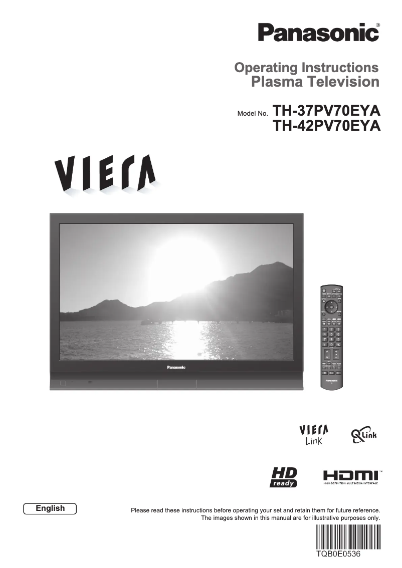 Page 1 of the manual User Manual Panasonic Viera TH-37PV70EYA