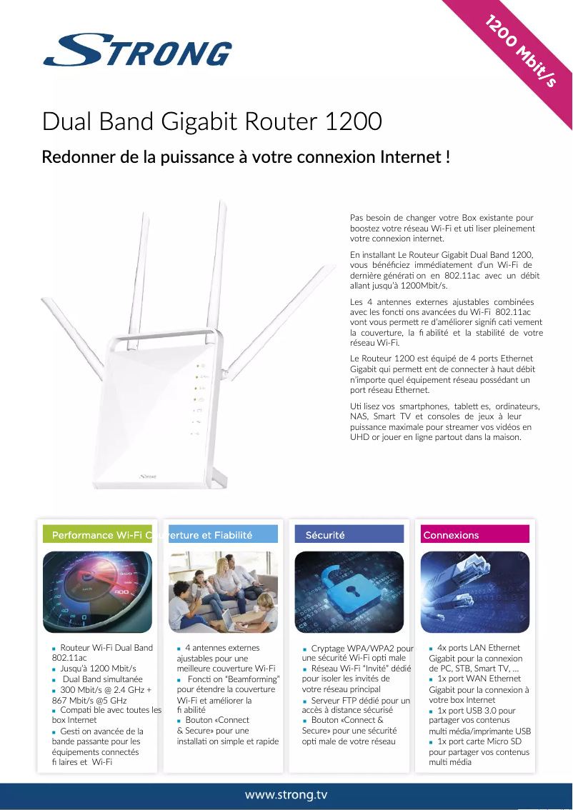 Page n°1 - Mode d'emploi Strong Dual Band Gigabit Router 1200