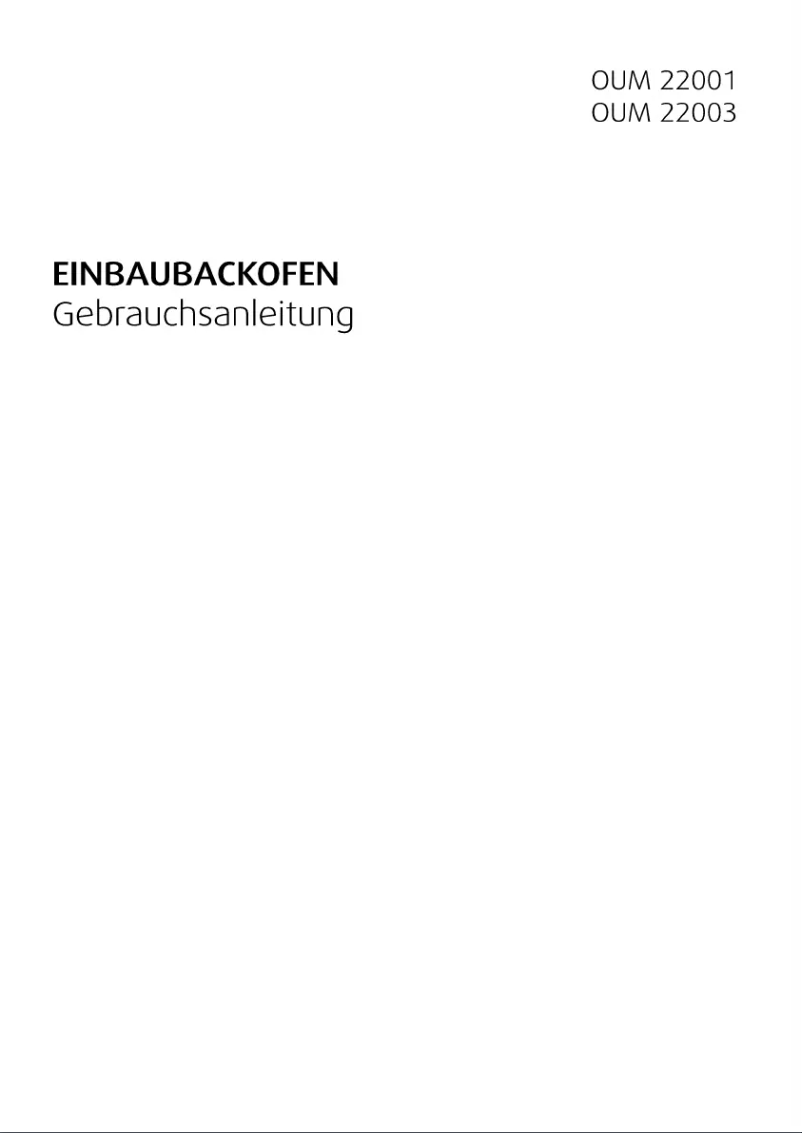 Image de la première page du manuel de l'appareil OUM 22001