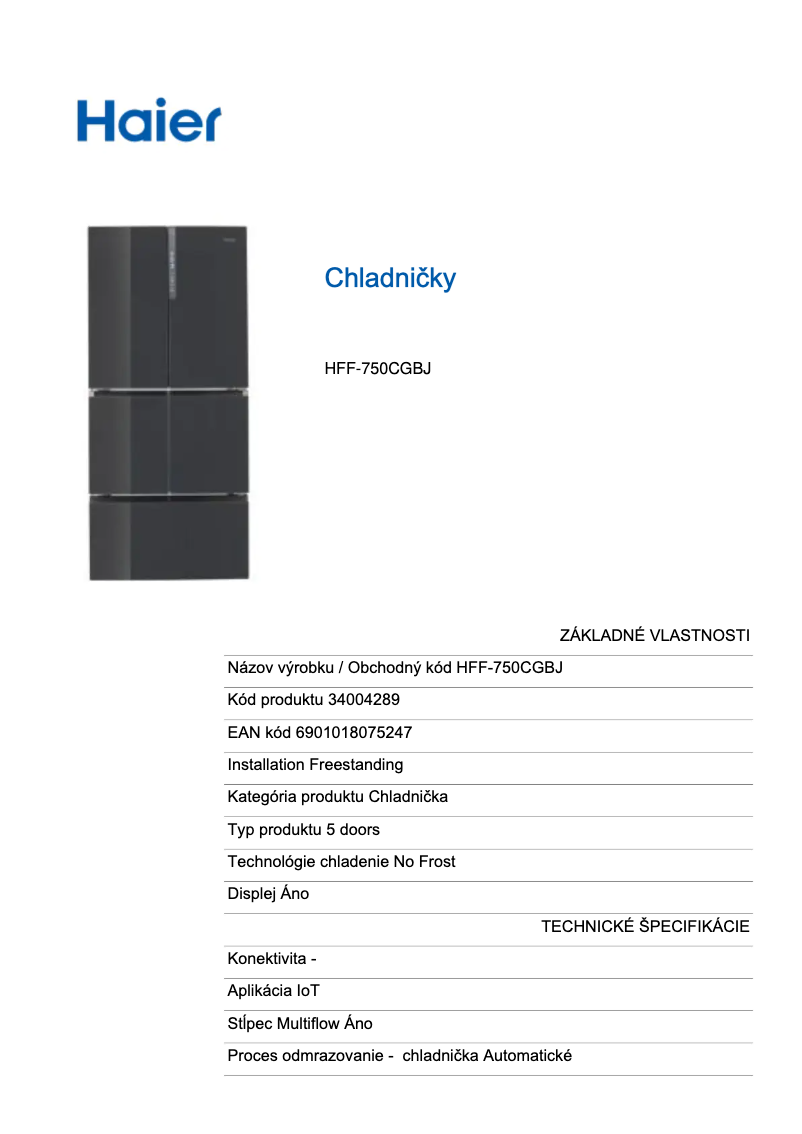 Image de la première page du manuel de l'appareil HFF-750CGBJ