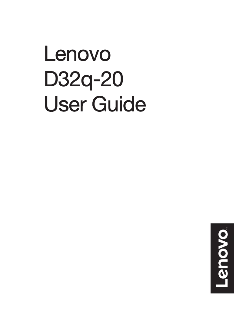 Page n°1 - Manuel utilisateur Lenovo D32q-20