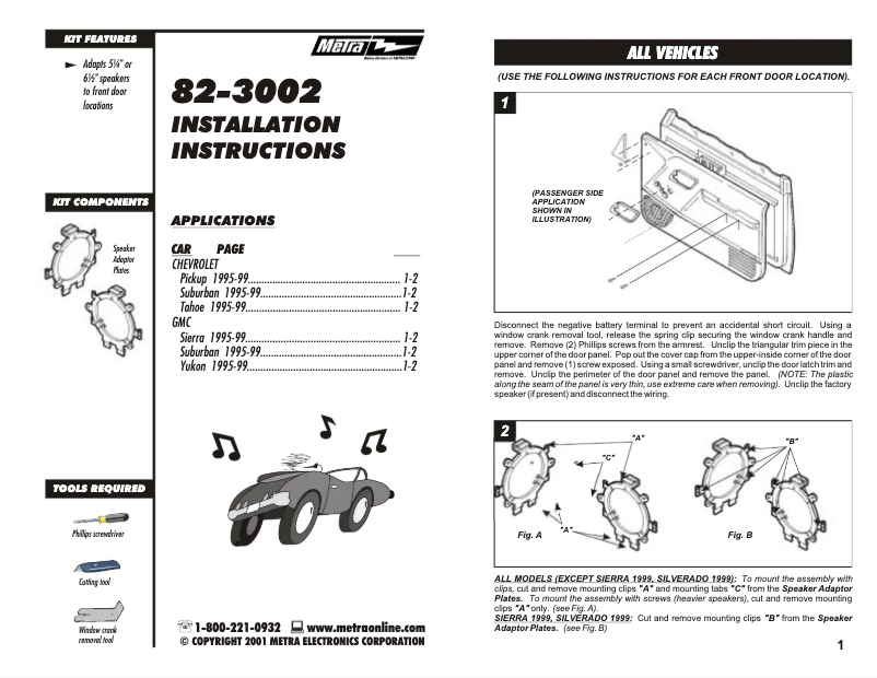 Page 1 of the manual User Manual Metra 82-3002