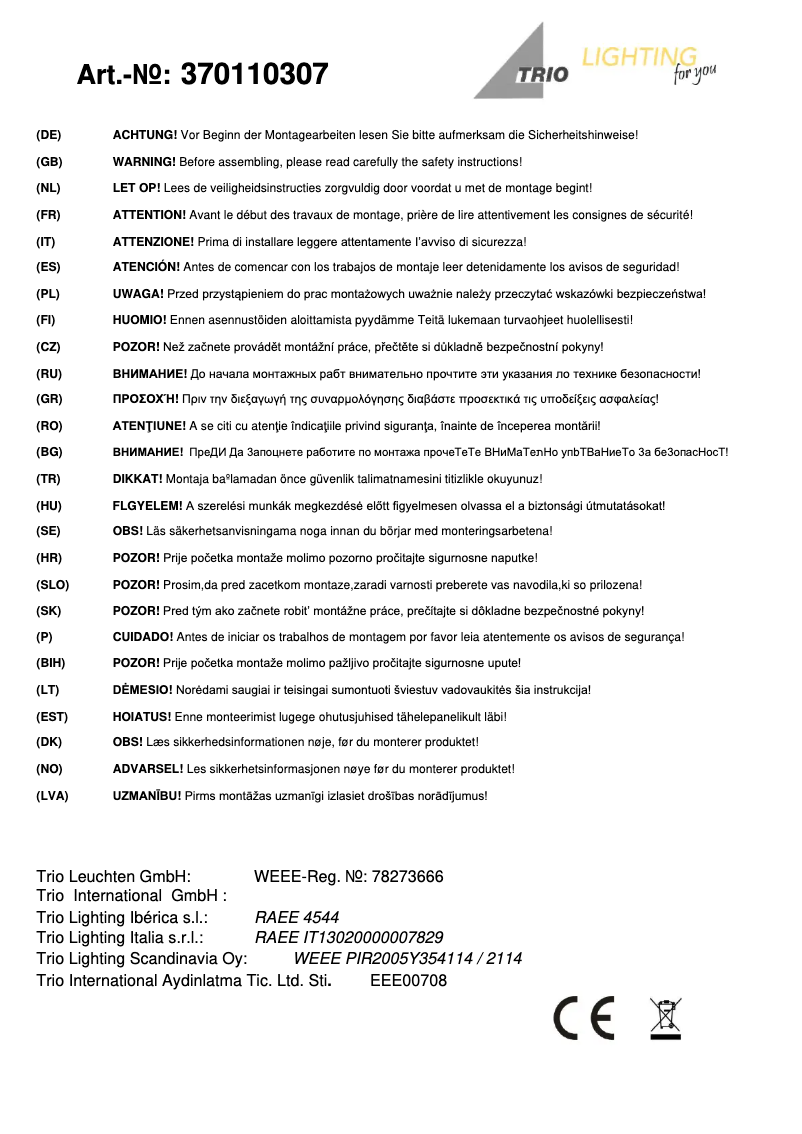 Image de la première page du manuel de l'appareil Gestic 370110307