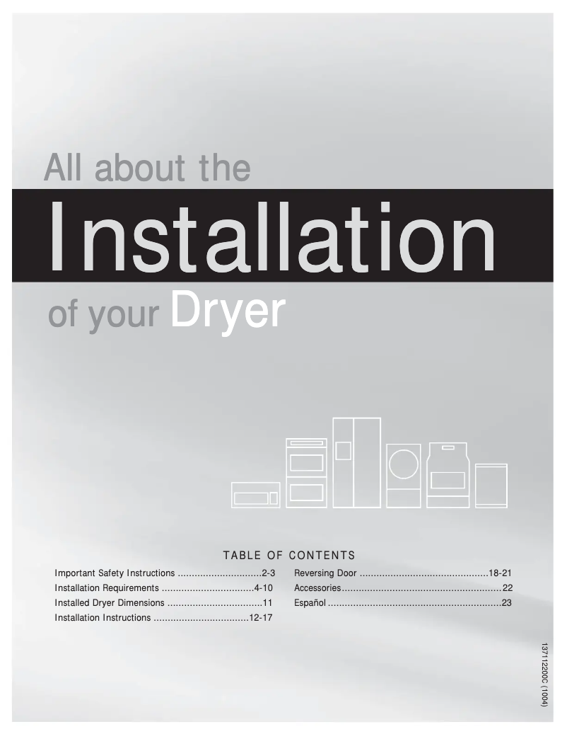 Image de la première page du manuel de l'appareil FAQE7001LW