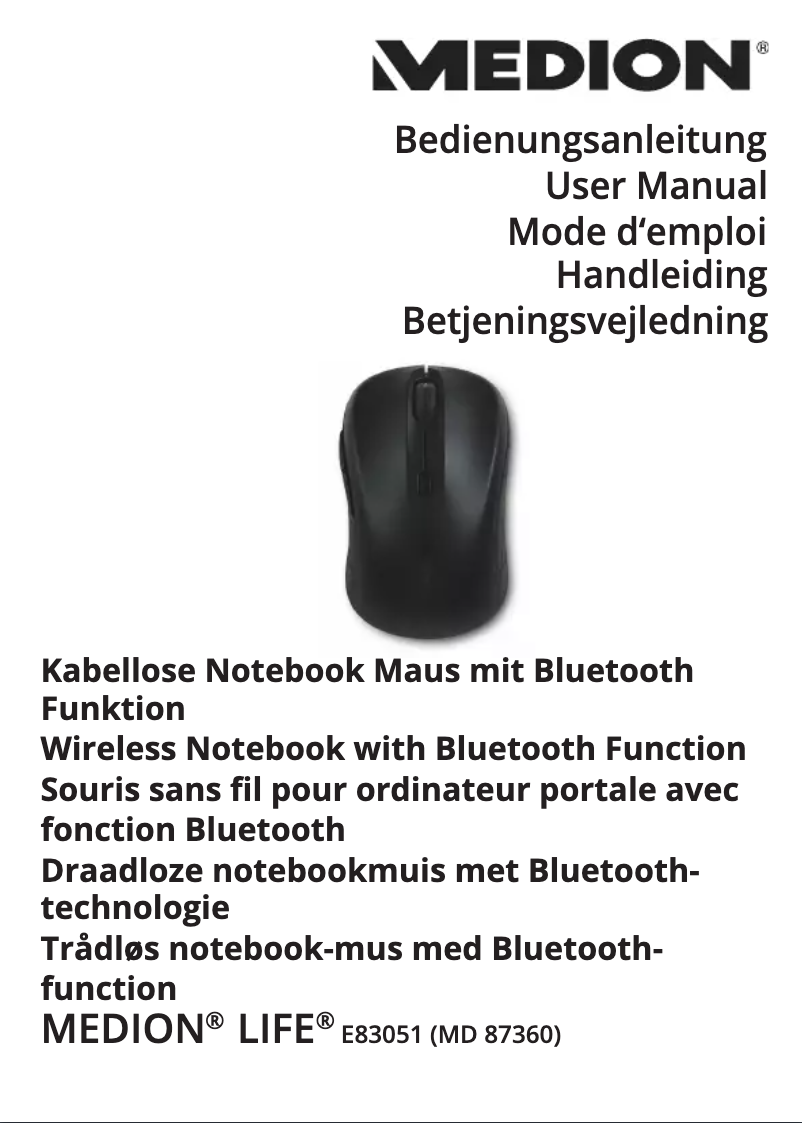 Image de la première page du manuel de l'appareil E83051 (MD 87360)