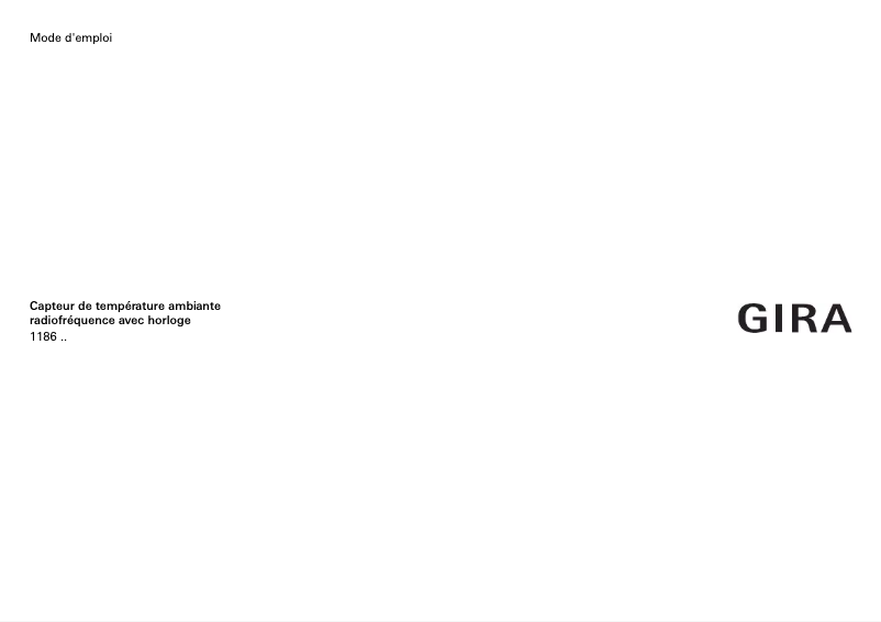 Página 1 del manual Manual de usuario Gira 1186