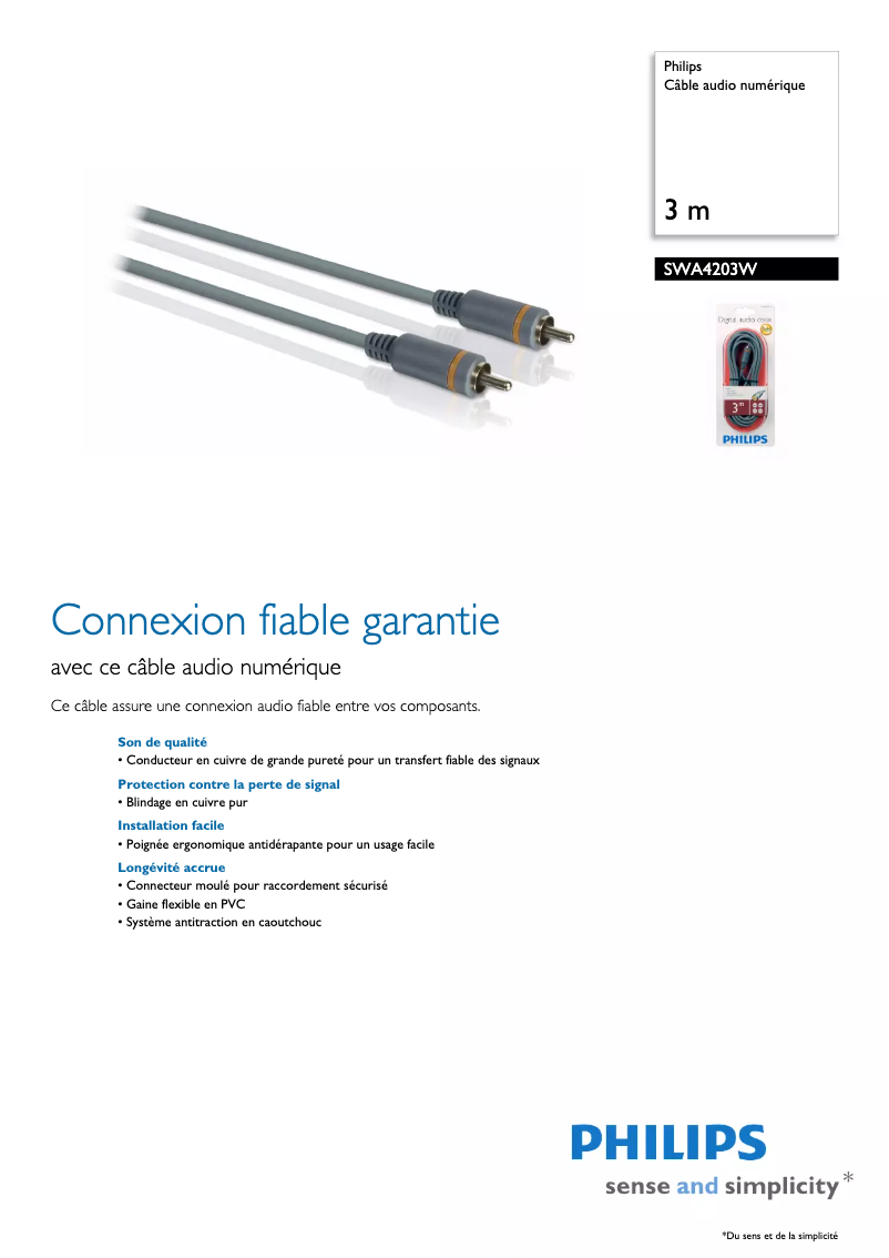 Image de la première page du manuel de l'appareil SWA4203W