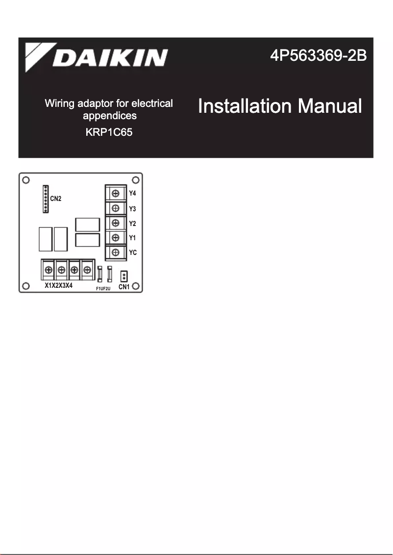 Page 1 de la notice Manuel utilisateur Daikin KRP1C65