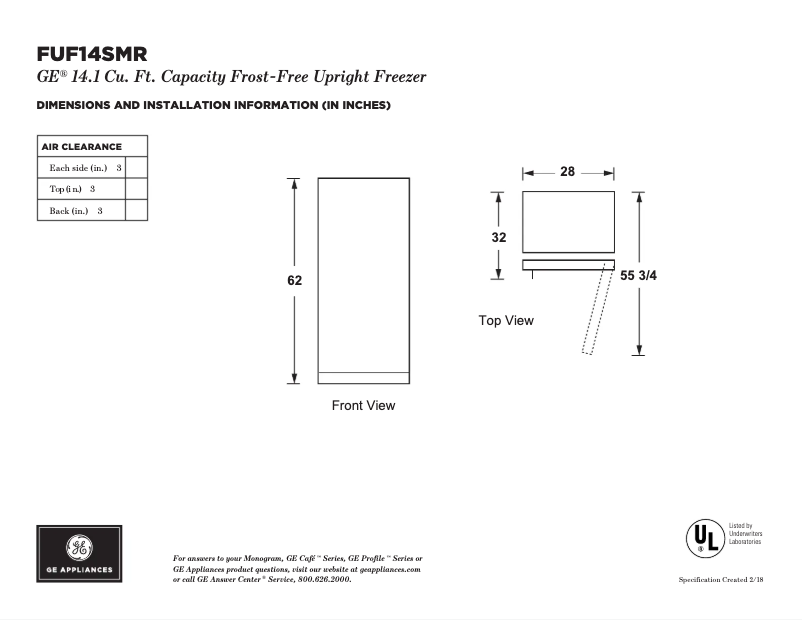 Image de la première page du manuel de l'appareil FUF14DLRWW