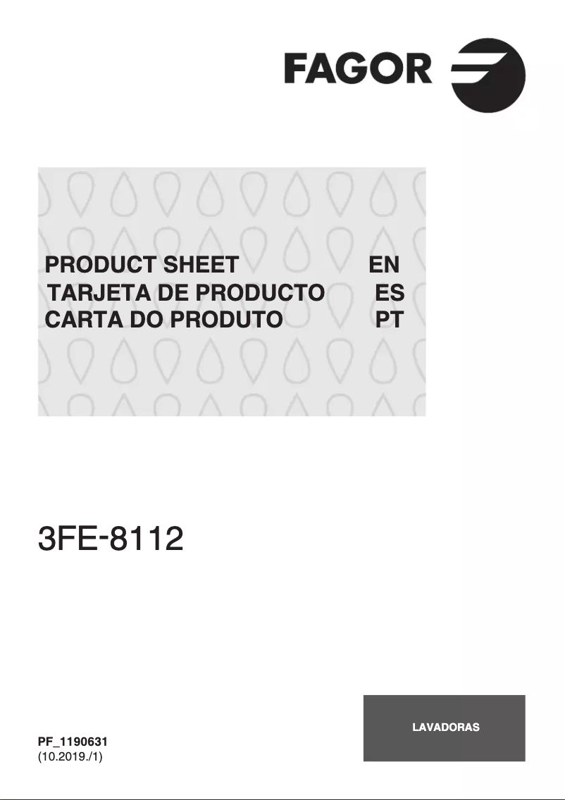 Page 1 de la notice Fiche technique Fagor 3FE-8112