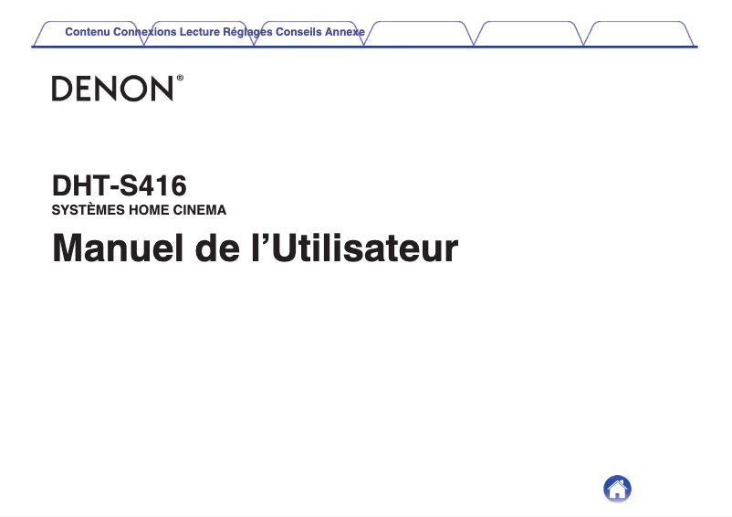 Page 1 de la notice Manuel utilisateur Denon DHT-S416