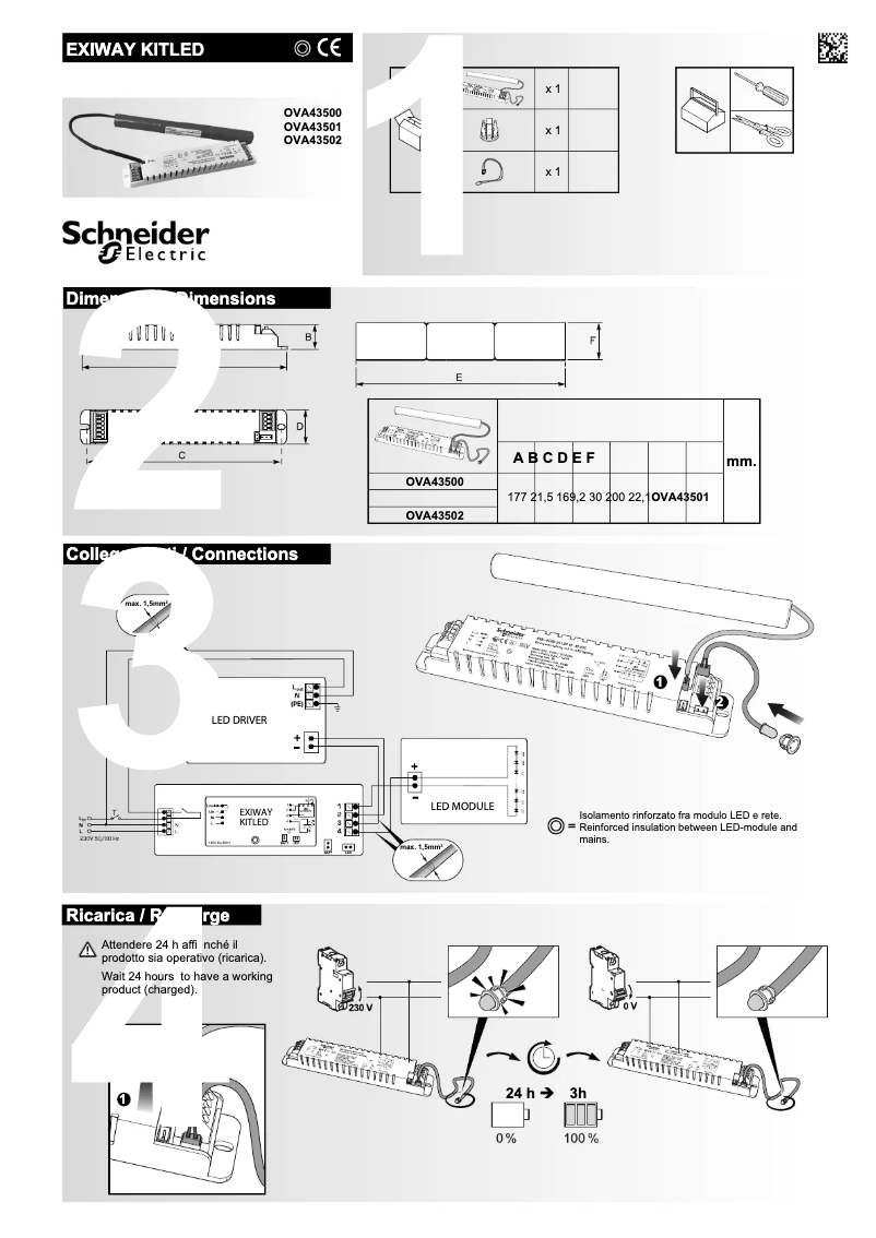 Page 1 de la notice Manuel utilisateur Schneider OVA43501