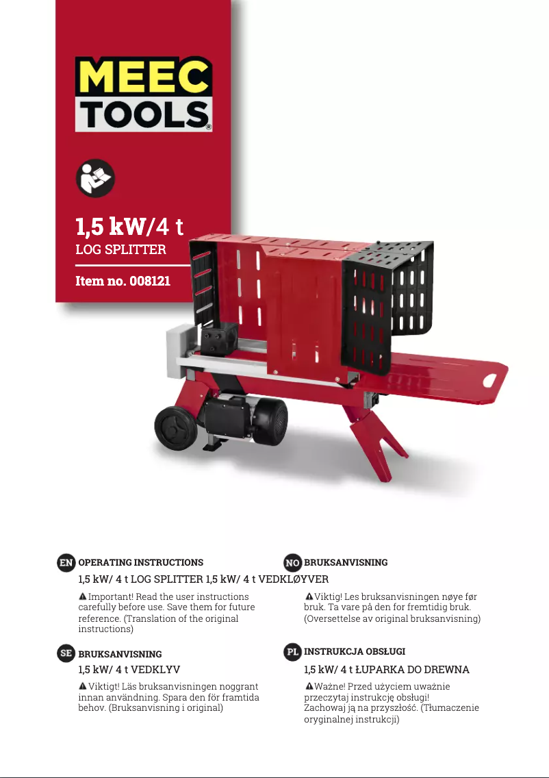 Image de la première page du manuel de l'appareil 008-121