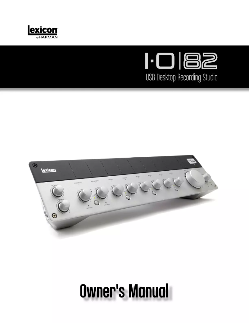 Página 1 del manual Manual de usuario Lexicon I-O 82