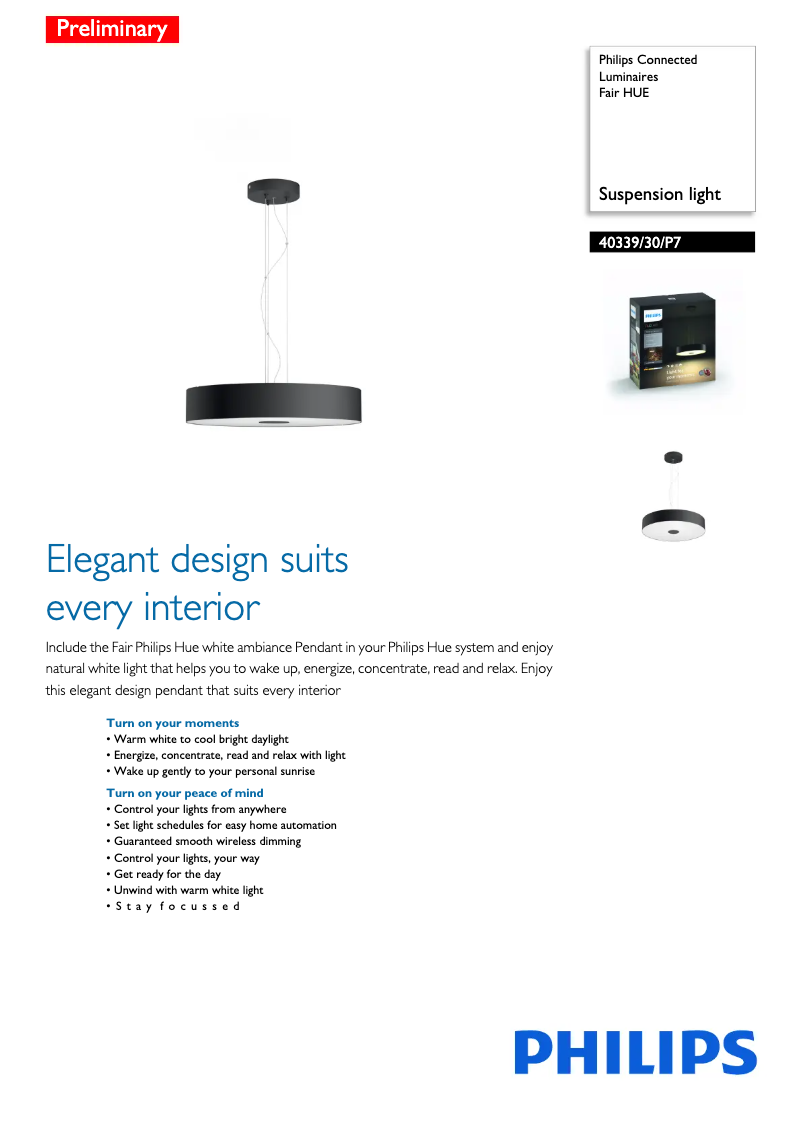 Page n°1 - Manuel utilisateur Philips Hue Fair