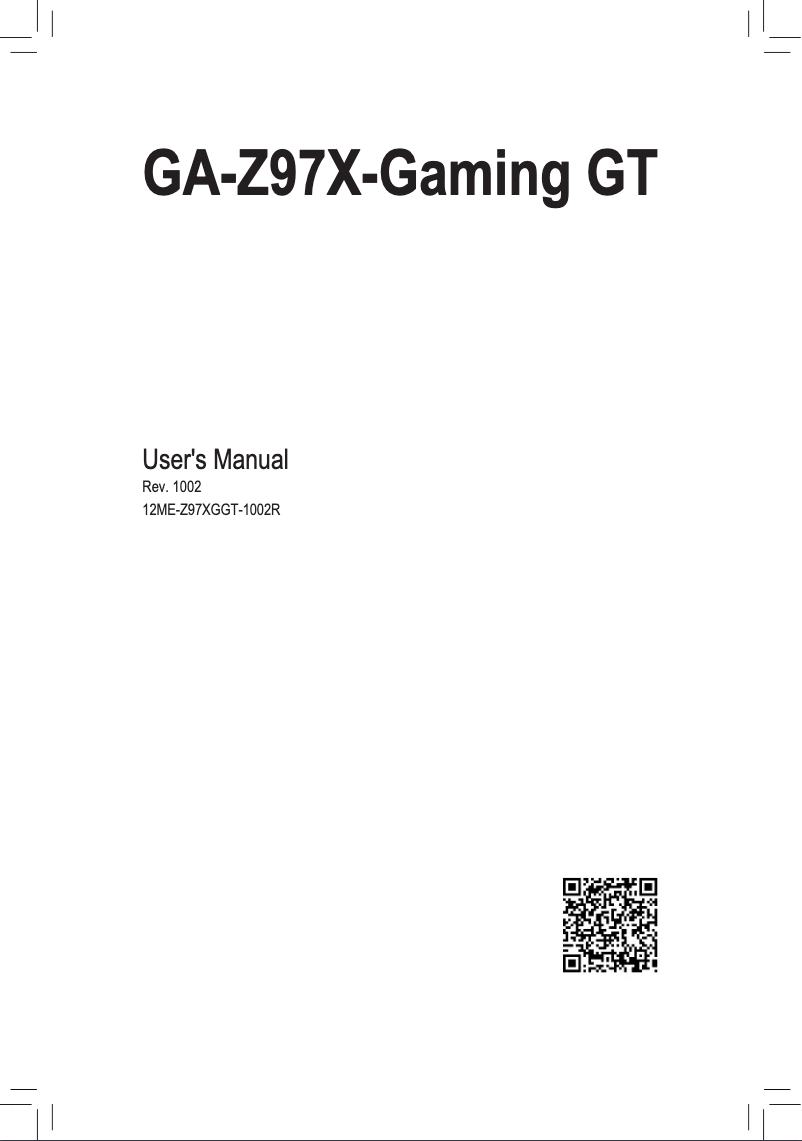 Page n°1 - Manuel utilisateur Gigabyte GA-Z97X-Gaming GT