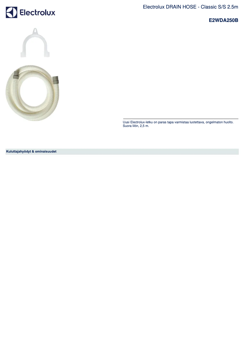 Image de la première page du manuel de l'appareil E2WDA250B