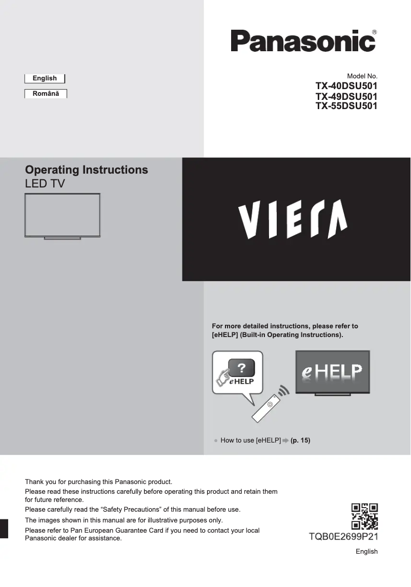 Image de la première page du manuel de l'appareil TX-49DSU501