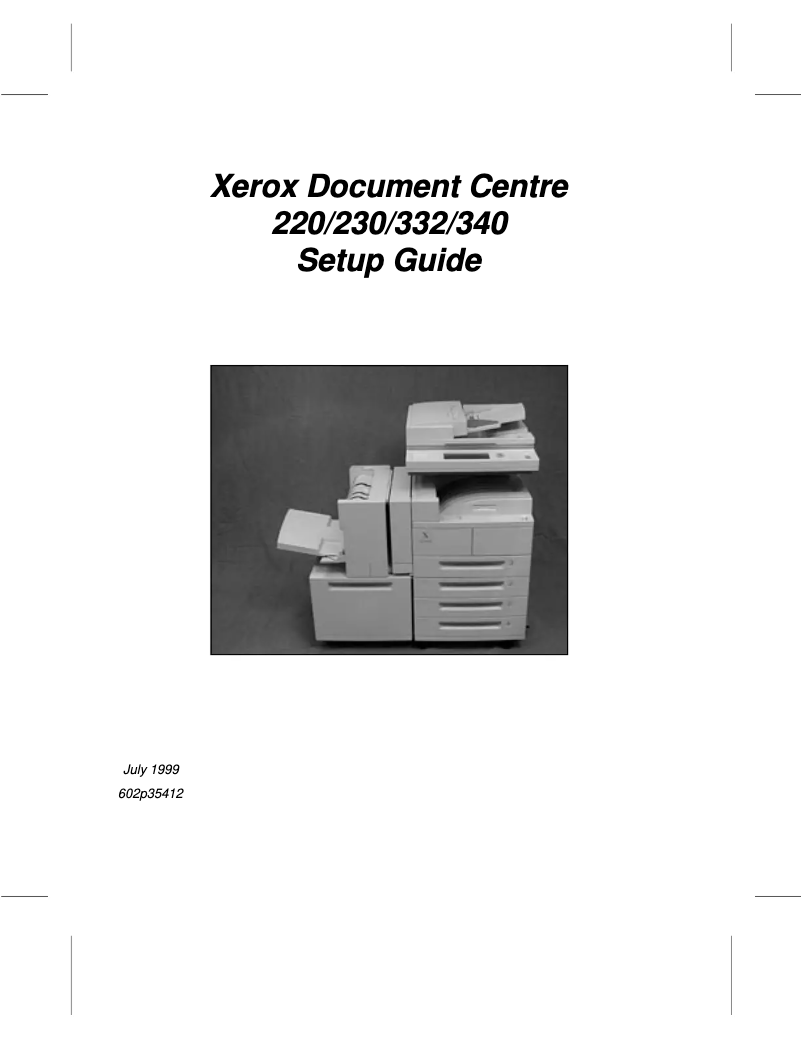 Page 1 de la notice Guide d'installation Xerox Document Centre 220 ST