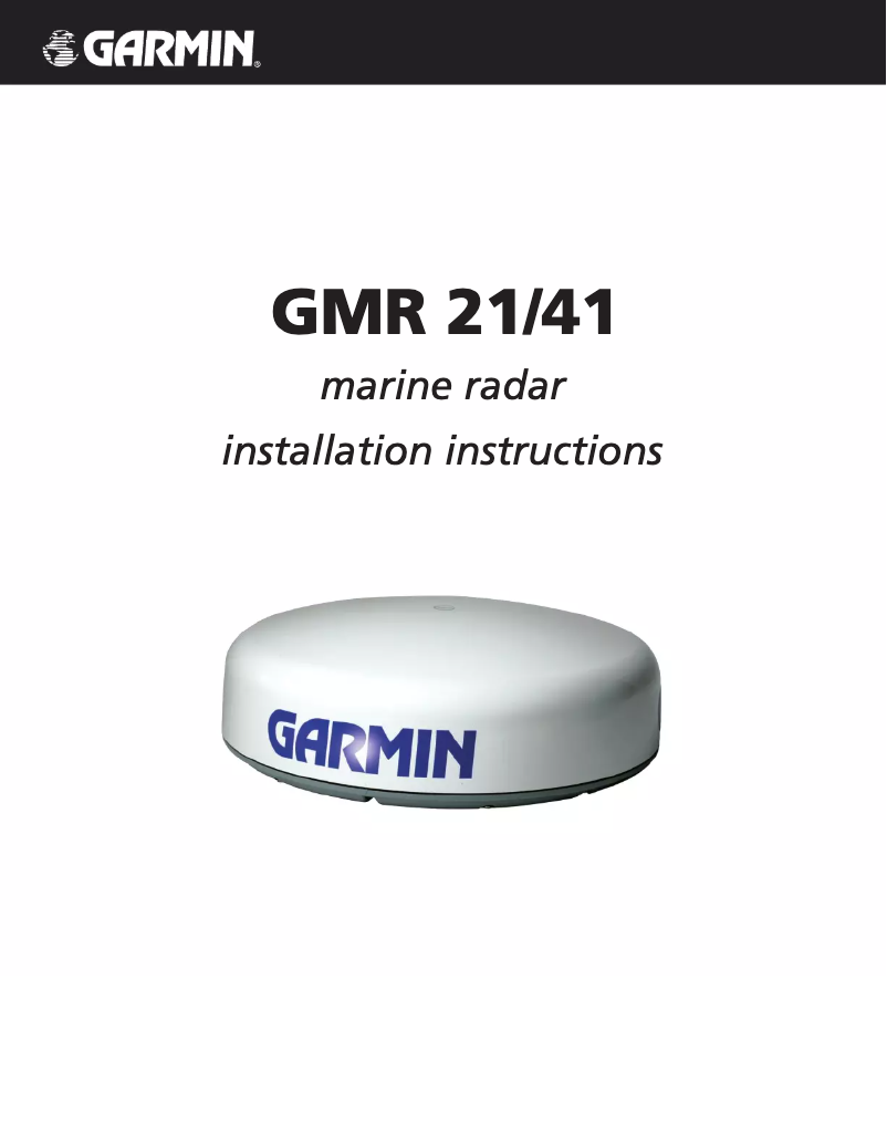 Page n°1 - Guide d'installation Garmin GMR 41