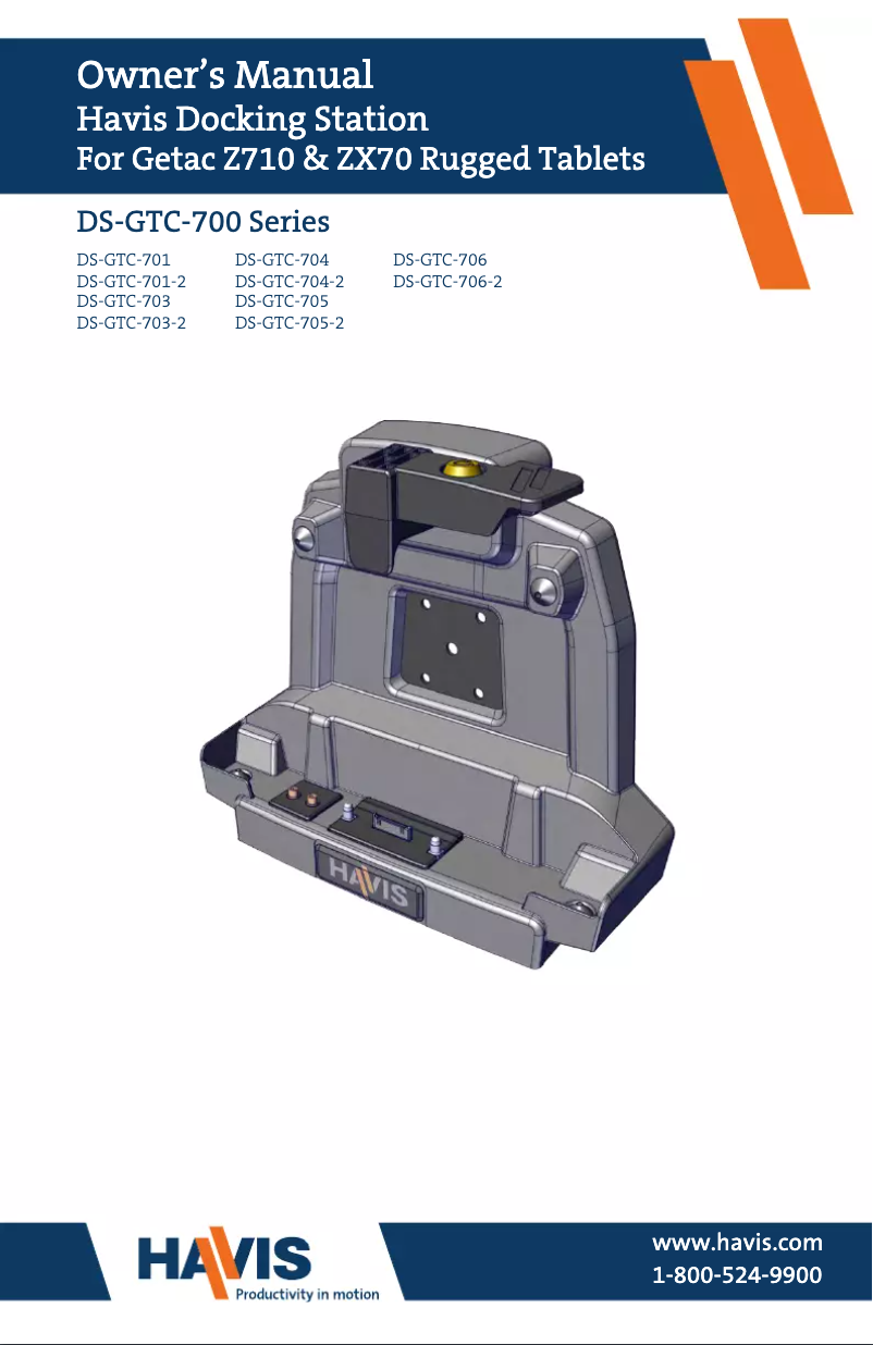 Page 1 de la notice Manuel utilisateur Havis DS-GTC-704-2