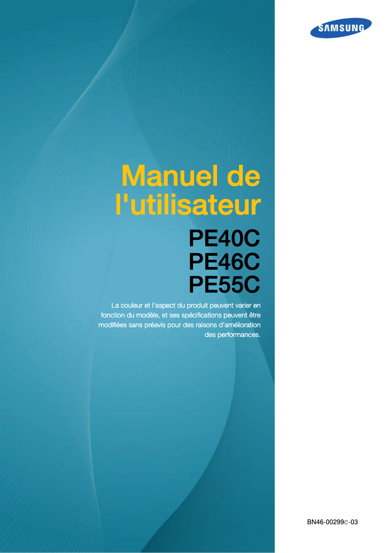Image de la première page du manuel de l'appareil SyncMaster PE55C