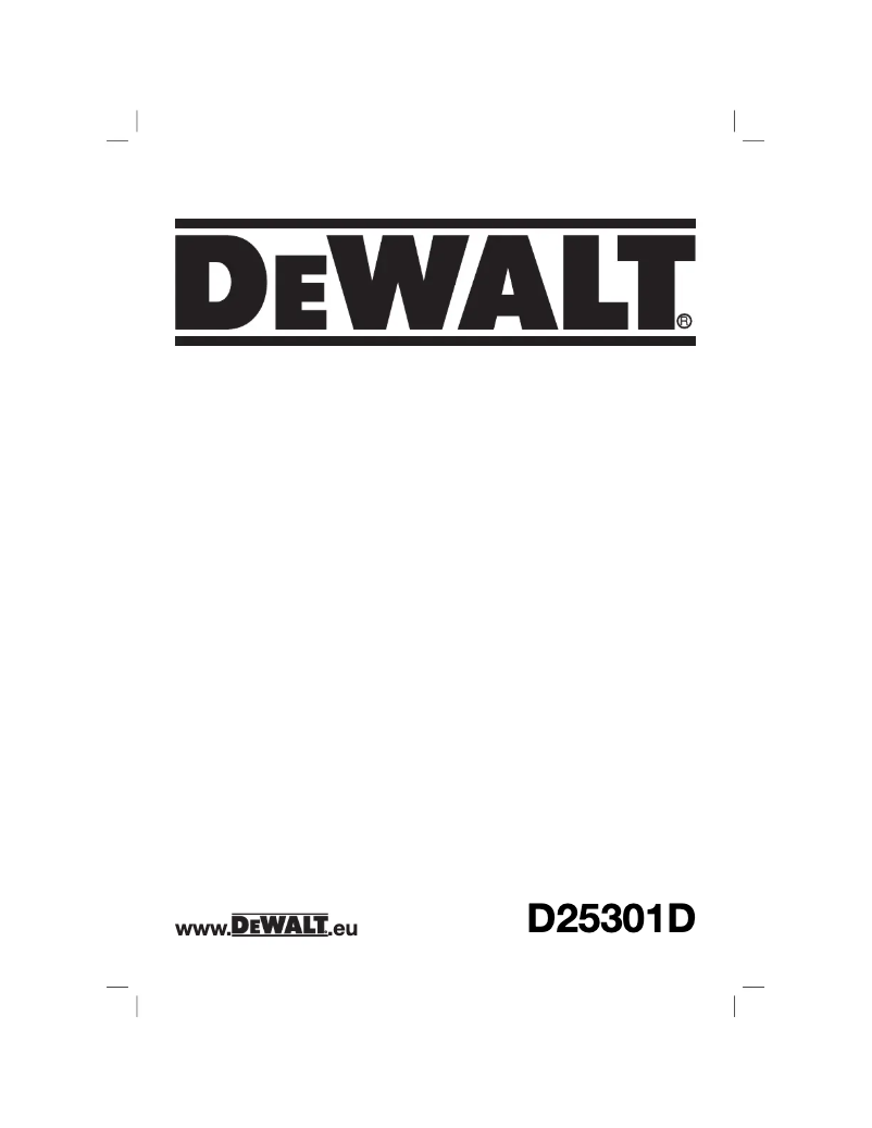 Page 1 de la notice Manuel utilisateur DeWalt D25301D