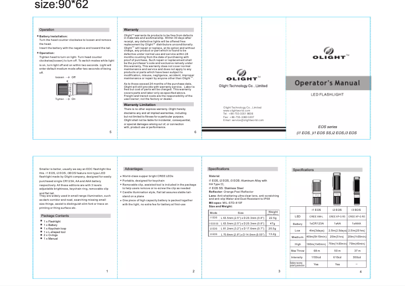 Página 1 del manual Manual de usuario Olight i2 EOS