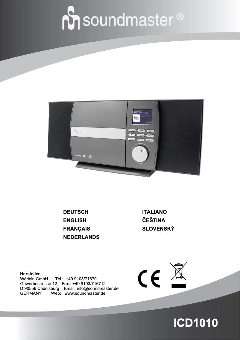 Page 1 de la notice Manuel utilisateur Soundmaster ICD1010