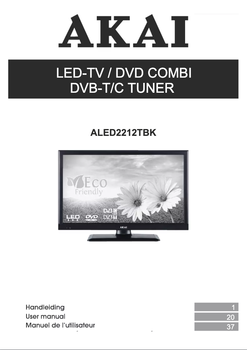 Page 1 de la notice Manuel utilisateur AKAI ALED2212TBK