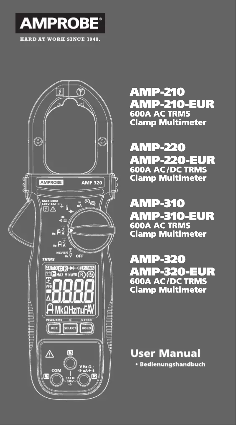 Page n°1 - Manuel utilisateur Amprobe AMP-310-EUR