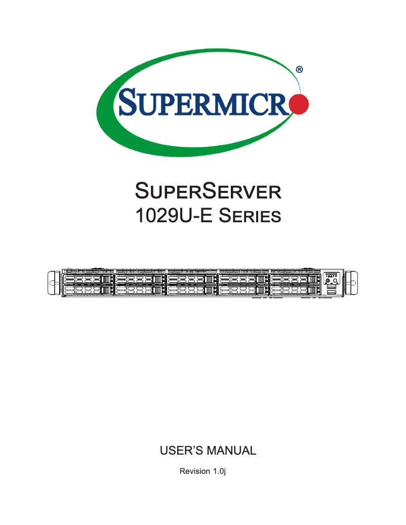 Page 1 de la notice Manuel utilisateur Supermicro SuperServer 1029U-E1CR25M