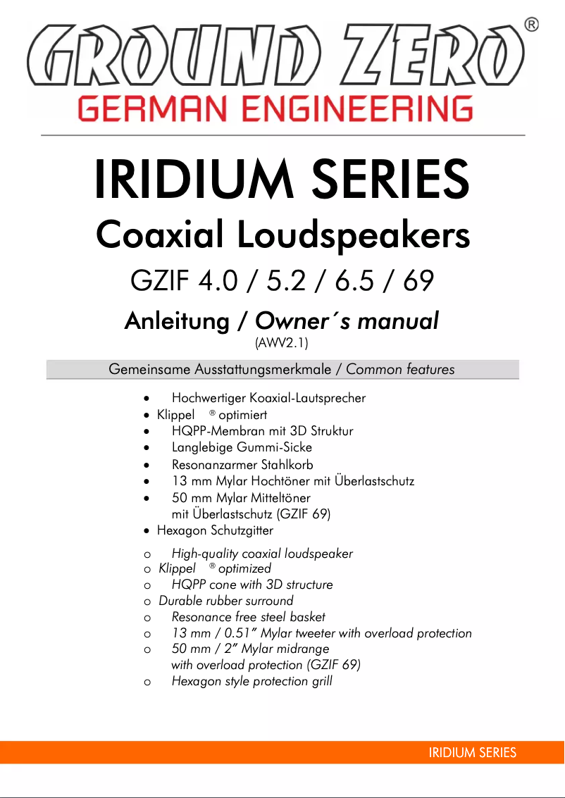 Página 1 del manual Manual de usuario Ground Zero GZIF 69