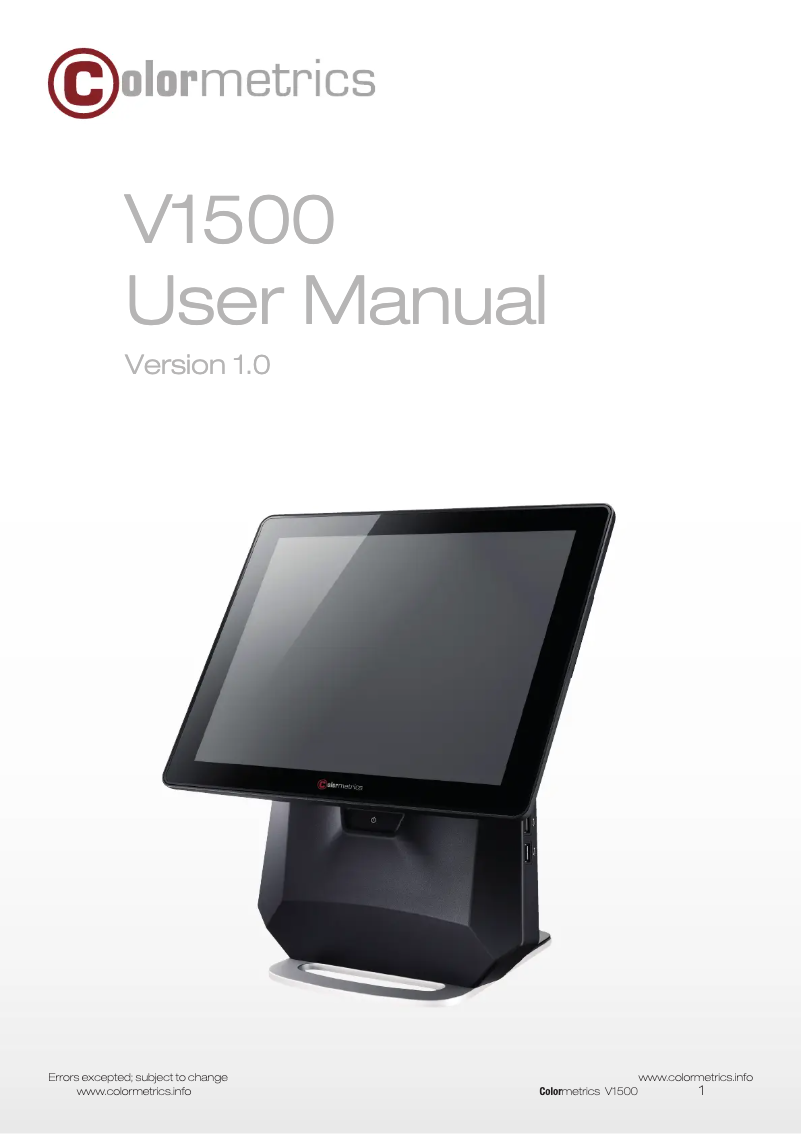 Image de la première page du manuel de l'appareil V1500